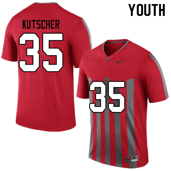 Ohio State Buckeyes Austin Kutscher Youth #35 Throwback Authentic Stitched College Football Jersey